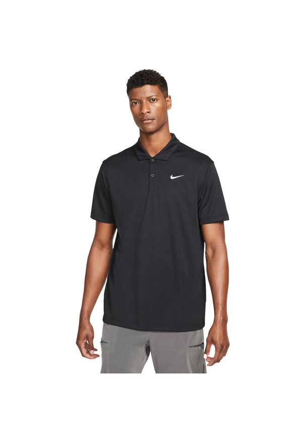 Podkoszulek Nike Court Dri-FIT Tennis Polo, Mężczyźni. Typ kołnierza: polo. Kolor: czarny. Materiał: materiał, poliester. Technologia: Dri-Fit (Nike)