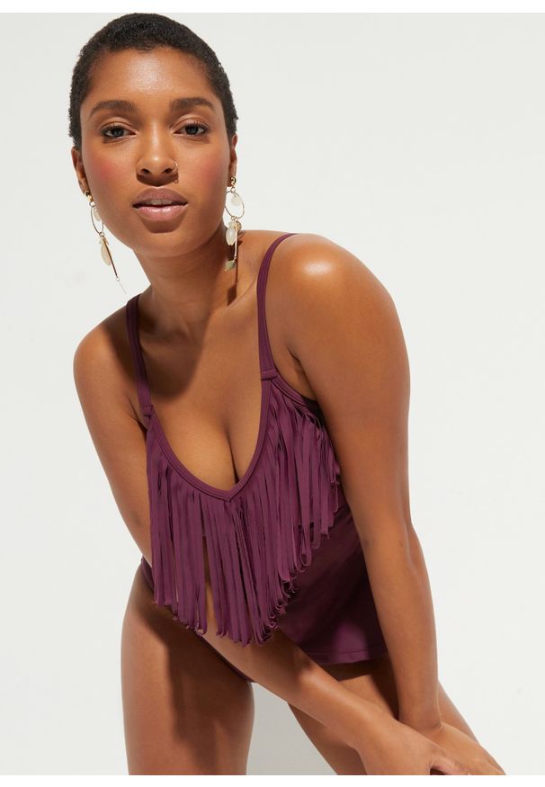 bonprix - Tankini (2 części), z poliamidu z recyklingu. Kolor: fioletowy. Materiał: poliamid