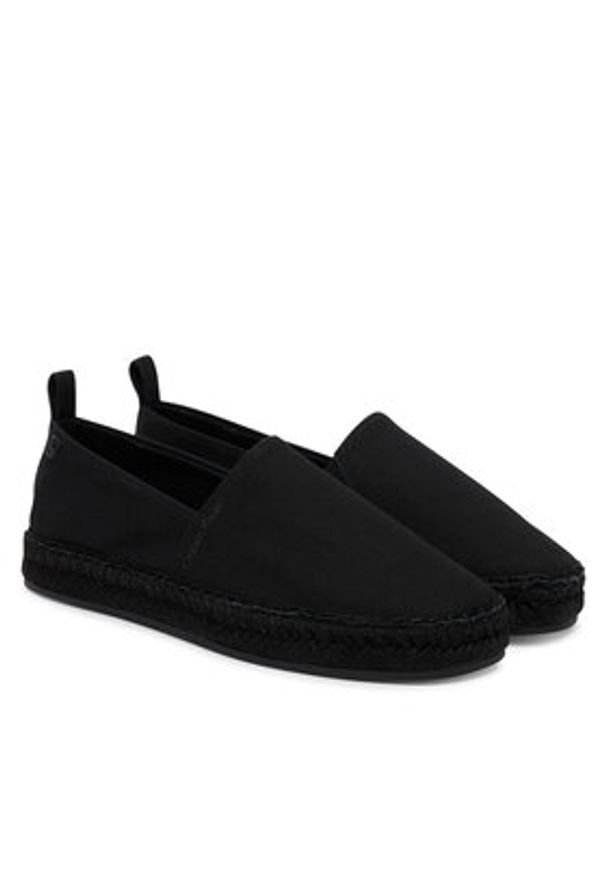Calvin Klein Espadryle Oblique Espadrille Canvas HW0HW02931 Czarny. Kolor: czarny. Materiał: materiał