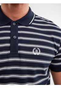 Big-Star - Koszulka męska polo w paski granatowa Meggon 403. Typ kołnierza: polo. Kolor: niebieski. Materiał: dzianina. Wzór: paski. Styl: elegancki #3
