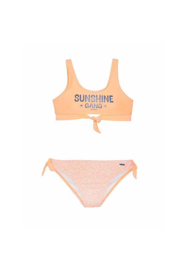 Dziewczęcy dwuczęściowy kostium kąpielowy Protest Prtnaomi. Kolor: wielokolorowy, różowy, pomarańczowy. Wzór: nadruk