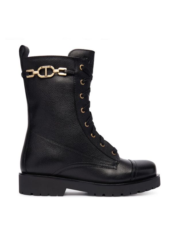 TwinSet - TWINSET Trzewiki 252TCP150 Czarny. Kolor: czarny. Materiał: skóra