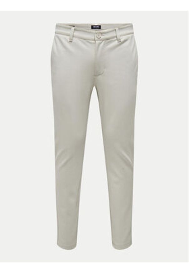 Only & Sons Chinosy Mark 22010209 Écru Slim Fit. Kolor: kremowy. Materiał: wiskoza