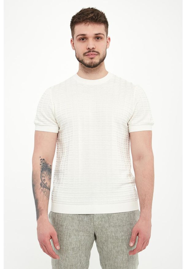 T-shirt męski dzianinowy Theor JOOP!. Materiał: dzianina