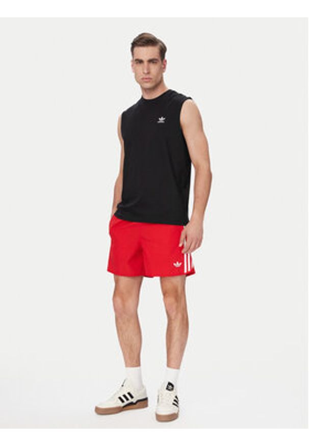 Adidas - adidas Tank top Trefoil Essentials KD0691 Czarny Regular Fit. Kolor: czarny. Materiał: bawełna