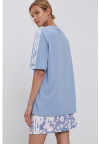 adidas Originals T-shirt H37809 damski. Kolor: niebieski. Materiał: bawełna, dzianina. Wzór: gładki #4