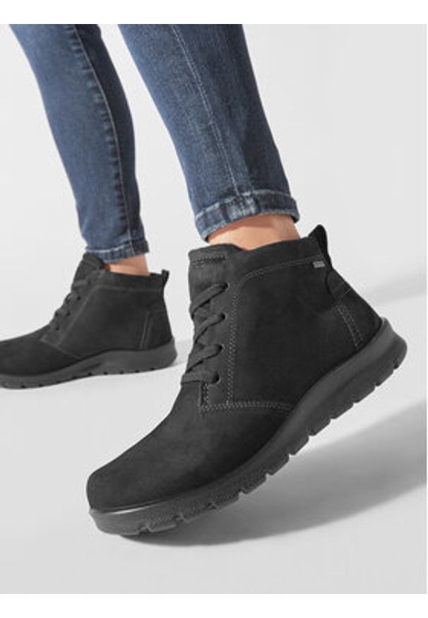 ecco - ECCO Trzewiki Babett Boot GORE-TEX 215583 02001 Czarny. Kolor: czarny. Materiał: skóra, nubuk