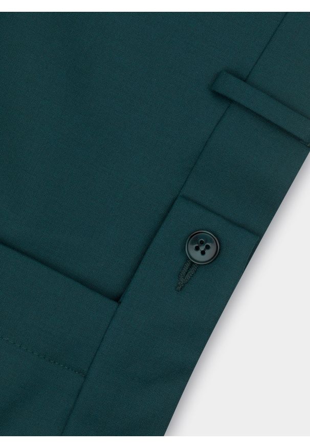 Pako Lorente - PAKO LORENTE – Zielone spodnie garniturowe P22SF-6G-017-Z-S. Kolor: zielony. Materiał: wełna. Wzór: gładki. Styl: elegancki