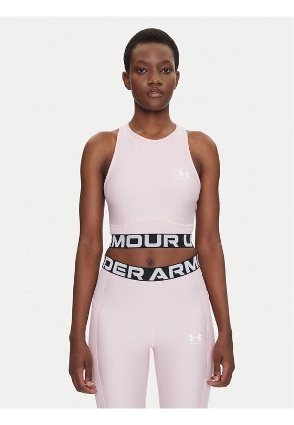 Under Armour Koszulka techniczna HeatGear 1388694 Różowy Slim Fit. Kolor: różowy. Materiał: syntetyk