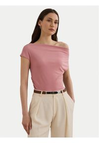 Lauren Ralph Lauren - LAUREN RALPH LAUREN Bluzka 2,00964E+11 Różowy Slim Fit. Kolor: różowy. Materiał: syntetyk