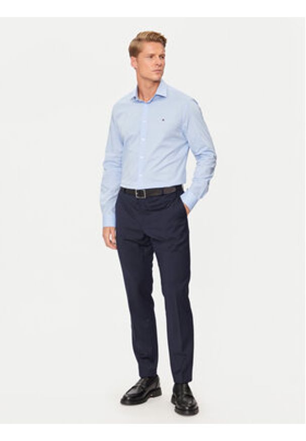 TOMMY HILFIGER - Tommy Hilfiger Koszula MW0MW38347 Błękitny Slim Fit. Kolor: niebieski. Materiał: bawełna