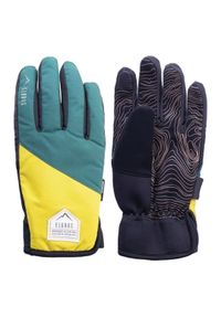 Rękawice narciarskie męskie Elbrus Pointe - zielono-żółte, Rozmiar S/M. Kolor: żółty, zielony, wielokolorowy. Materiał: poliester, polar, materiał, nylon. Sezon: zima. Sport: narciarstwo #1