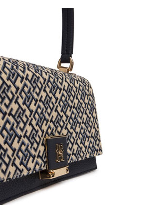 TOMMY HILFIGER - Tommy Hilfiger Torebka Th Her Med Crossover Jacqu AW0AW18638 Granatowy. Kolor: niebieski. Materiał: skórzane