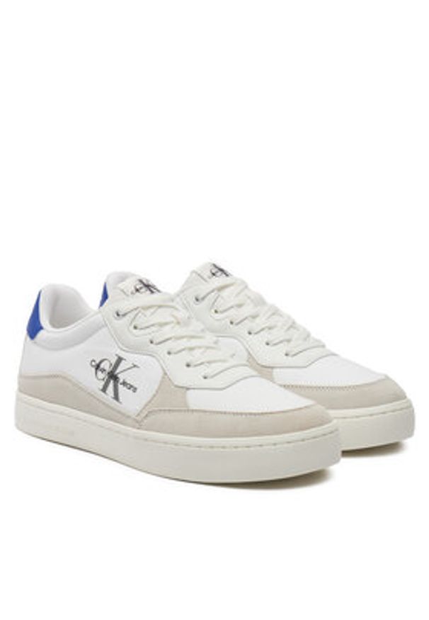 Calvin Klein Jeans Sneakersy Classic Cupsole Low Mix Mtl YM0YM01033 Biały. Kolor: biały. Materiał: materiał