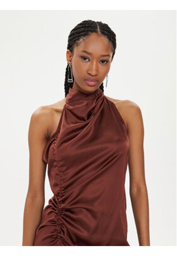 GESTUZ - Gestuz Sukienka letnia Walery 10908960 Brązowy Relaxed Fit. Kolor: brązowy. Materiał: wiskoza. Sezon: lato