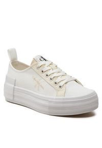 Calvin Klein Jeans Tenisówki Bold Vulc Flatf Low Lace Mix Mtl YW0YW01465 Écru. Materiał: materiał #3