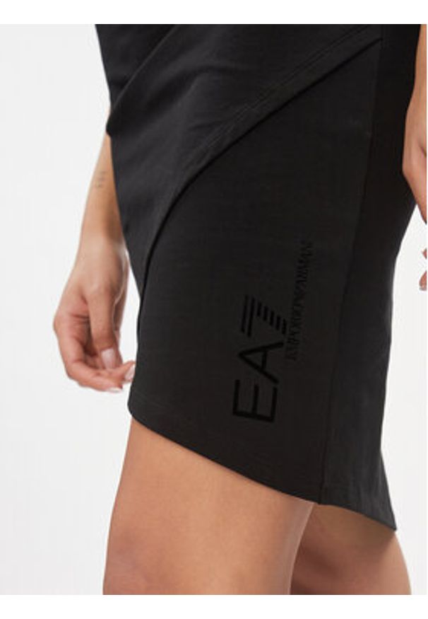 EA7 Emporio Armani Sukienka codzienna 3DTA62 TJ01Z 1200 Czarny Slim Fit. Okazja: na co dzień. Kolor: czarny. Materiał: bawełna. Typ sukienki: proste. Styl: casual