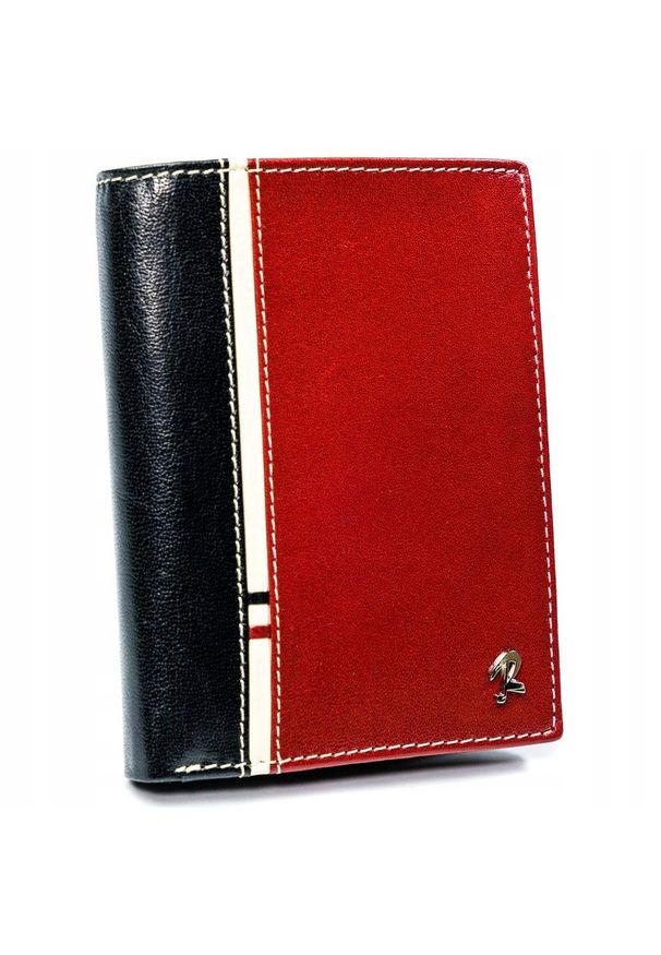 ROVICKY - Portfel męski Rovicky 326-RBA-D BLACK-RED czarno-czerwony. Kolor: czerwony, czarny, wielokolorowy. Materiał: skóra