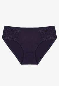 Born2be - Granatowe Gładkie Majtki Figi z Bawełny Venessila. Kolor: niebieski. Materiał: bawełna. Wzór: gładki #1