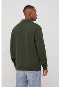 Volcom bluza męska kolor zielony gładka. Kolor: zielony. Długość: krótkie. Wzór: gładki #4
