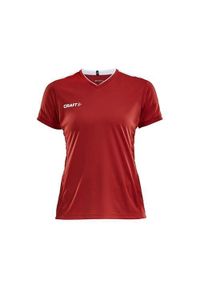 Koszulka sportowa damska Craft 19056221430. Kolor: czerwony. Materiał: poliester. Długość rękawa: krótki rękaw. Długość: krótkie