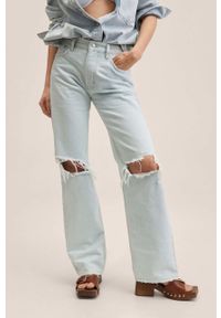 mango - Mango jeansy Zoe damskie high waist. Stan: podwyższony. Kolor: niebieski