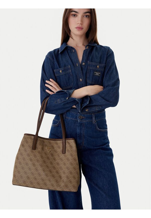 Guess Torebka Victtoria HWESG9 51428 Brązowy. Kolor: brązowy. Materiał: skórzane