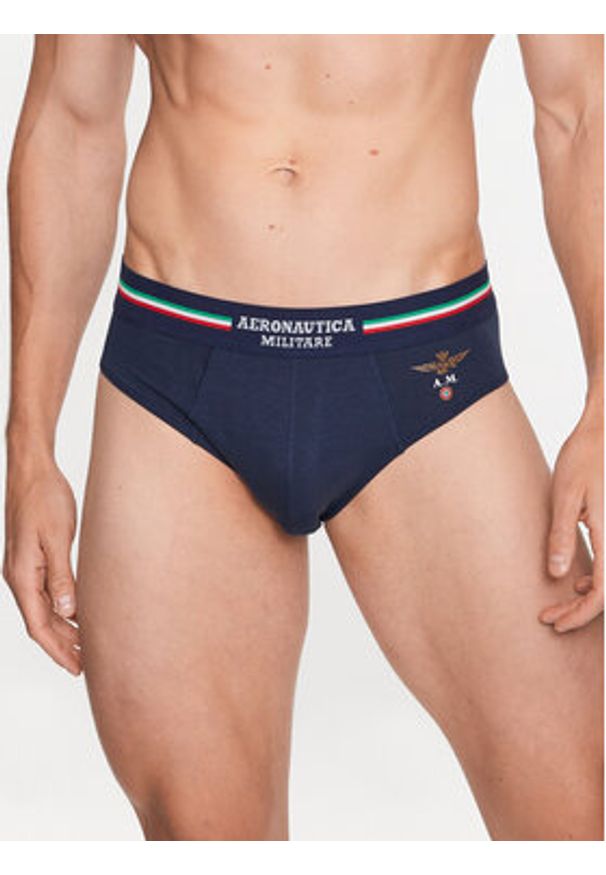 Aeronautica Militare Komplet 2 par slipów AM1USL001 Granatowy. Kolor: niebieski. Materiał: bawełna