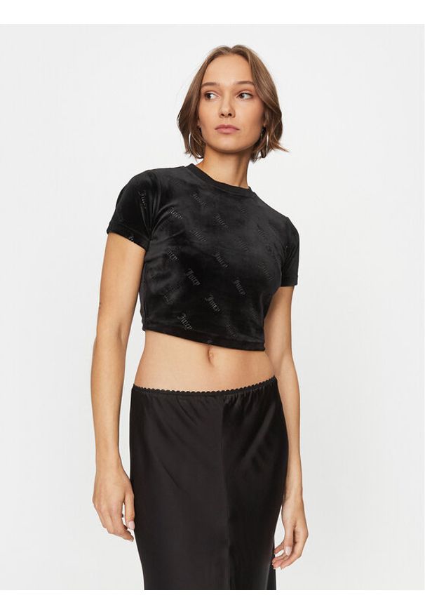 Juicy Couture T-Shirt Kailey JCSSC223421101 Czarny Regular Fit. Kolor: czarny. Materiał: syntetyk