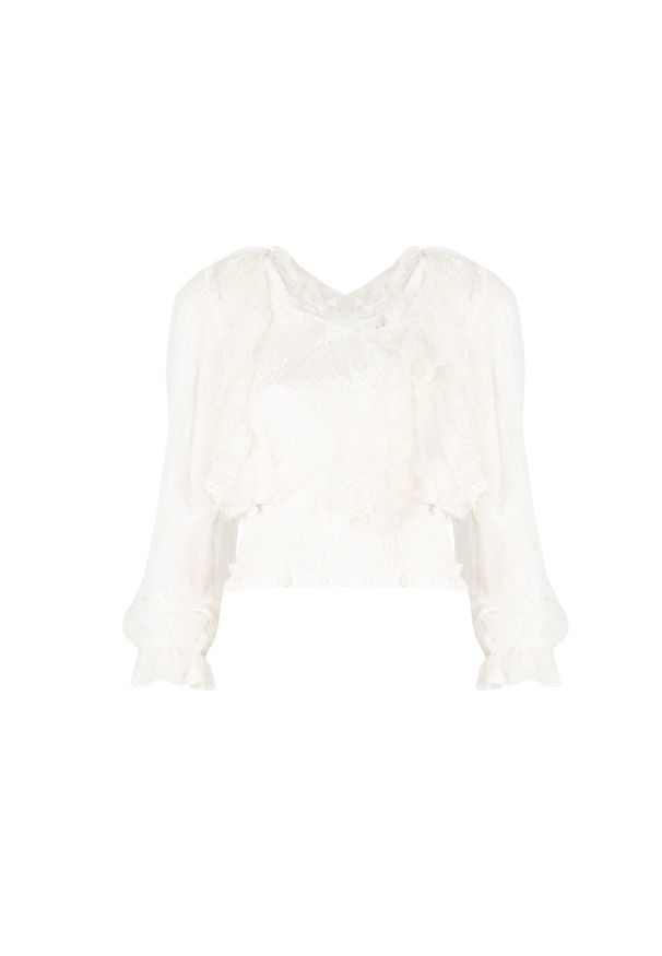 Pinko Bluzka "Berceto 1" | 1G17BV-A Y7T5 | Kobieta | Ecru. Okazja: na co dzień. Materiał: poliamid, wiskoza. Styl: klasyczny, casual