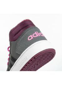 Adidas - Buty adidas Hoops Mid 2.0 K W GZ7796 szare. Zapięcie: pasek. Kolor: szary. Materiał: guma. Szerokość cholewki: normalna. Wzór: aplikacja, paski