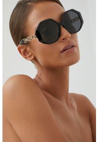VERSACE - Versace Okulary przeciwsłoneczne 0VE4395 damskie kolor czarny. Kształt: okrągłe. Kolor: czarny #1