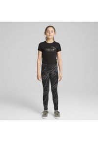 Puma - Młodzieżowe legginsy ESS+ ANIMAL PUMA Black. Kolor: czarny. Materiał: materiał. Wzór: motyw zwierzęcy, nadruk. Styl: młodzieżowy