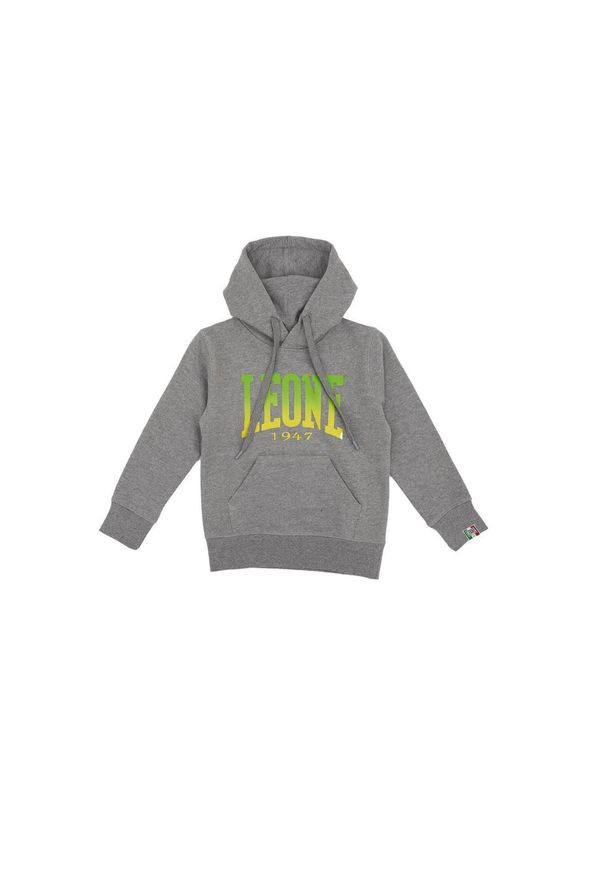 LEONE 1947 APPAREL - Dziecięca bluza z kapturem i logo Basic. Typ kołnierza: kaptur. Kolor: szary. Sport: joga i pilates