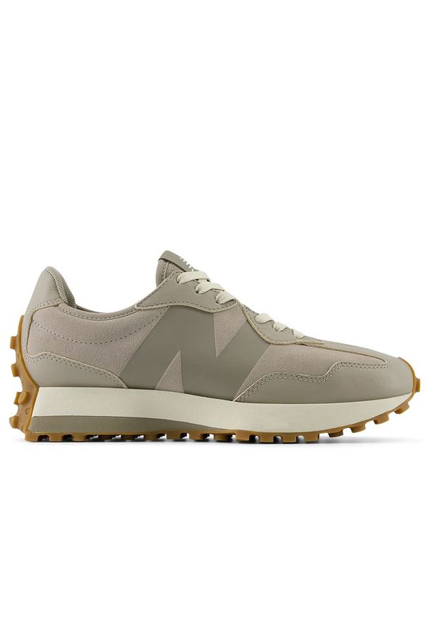Buty New Balance WS327DBB - brązowe. Zapięcie: sznurówki. Kolor: brązowy. Materiał: guma, zamsz, skóra. Szerokość cholewki: normalna