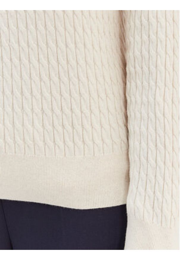 TOMMY HILFIGER - Tommy Hilfiger Sweter WW0WW44987 Beżowy Regular Fit. Kolor: beżowy. Materiał: bawełna