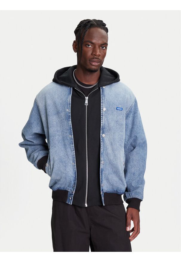 Hugo - HUGO Kurtka jeansowa Enjo 50541735 Niebieski Relaxed Fit. Kolor: niebieski. Materiał: bawełna