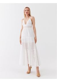 Patrizia Pepe Sukienka letnia 2A2580/A288-W146 Biały Regular Fit. Kolor: biały. Materiał: bawełna. Sezon: lato