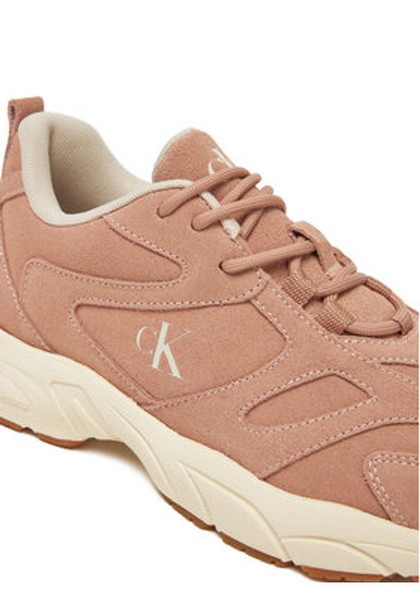 Calvin Klein Jeans Sneakersy Retro Tennis Low Mg Mix Media Wn YW0YW01639 Różowy. Kolor: różowy. Materiał: zamsz, skóra