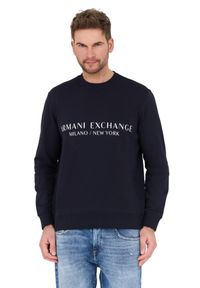 Armani Exchange - ARMANI EXCHANGE Granatowa bluza. Kolor: niebieski #5