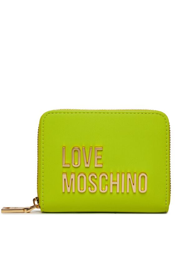 Love Moschino - LOVE MOSCHINO Duży Portfel Damski JC5613PP1IKD0404 Zielony. Kolor: zielony. Materiał: skóra