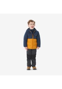 quechua - Kurtka turystyczna zimowa dla dzieci Quechua NH500. Kolor: niebieski, brązowy, wielokolorowy. Materiał: materiał, puch, poliester, polar, włókno, syntetyk. Sezon: zima. Styl: sportowy