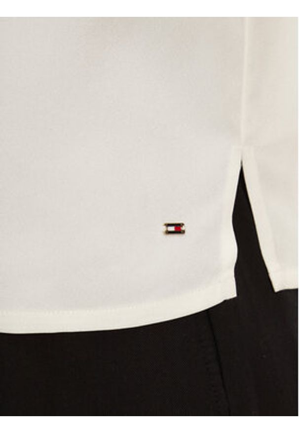 TOMMY HILFIGER - Tommy Hilfiger T-Shirt WW0WW45900 Écru Relaxed Fit. Materiał: wiskoza