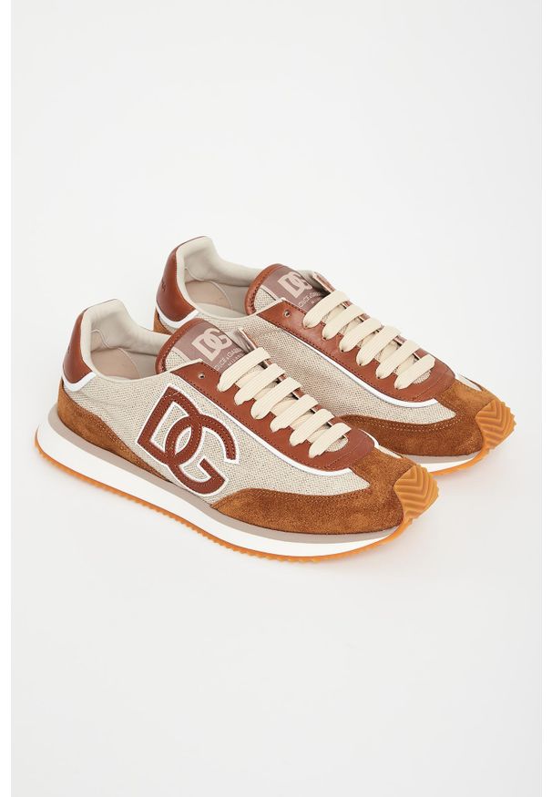 Dolce & Gabbana - Sneakersy męskie skórzane DOLCE & GABBANA. Materiał: skóra