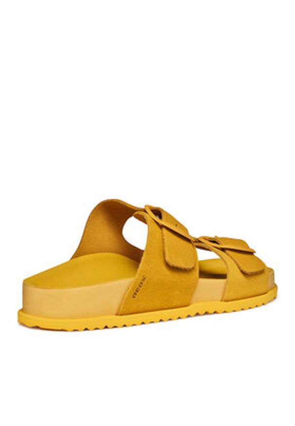 Geox Klapki D Sandybett D558RA 00022 C2006 Żółty. Kolor: żółty. Materiał: skóra, zamsz