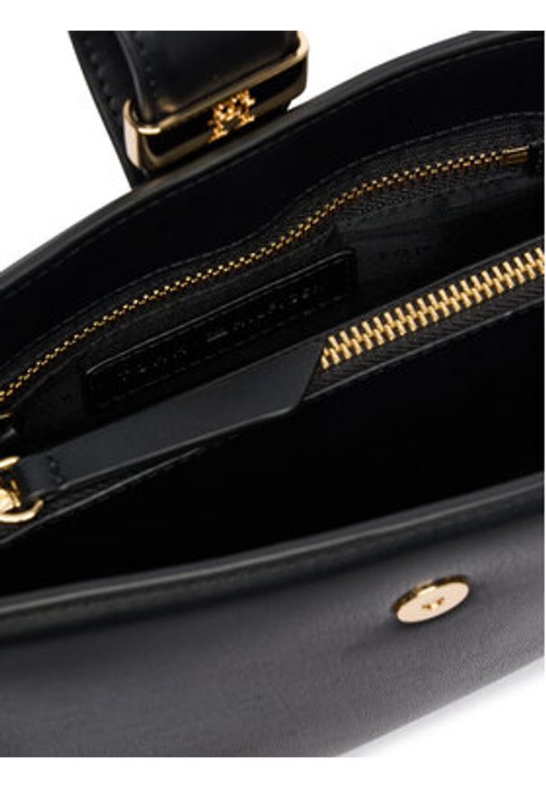TOMMY HILFIGER - Tommy Hilfiger Torebka Th Heritage Mini Satchel AW0AW18286 Czarny. Kolor: czarny. Materiał: skórzane