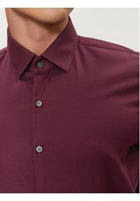 Calvin Klein Koszula Structure K10K112106 Bordowy Slim Fit. Kolor: czerwony. Materiał: bawełna #6