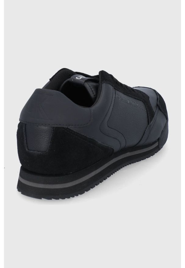 Calvin Klein Jeans Buty kolor czarny. Zapięcie: sznurówki. Kolor: czarny. Materiał: guma