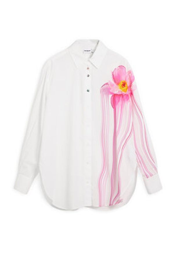 Desigual Koszula Gloss 26SWCW18 Biały Regular Fit. Kolor: biały. Materiał: bawełna