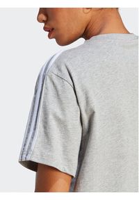 Adidas - adidas T-Shirt Essentials 3-Stripes Single Jersey Crop Top HR4916 Szary Loose Fit. Kolor: szary. Materiał: bawełna #5
